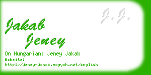 jakab jeney business card
